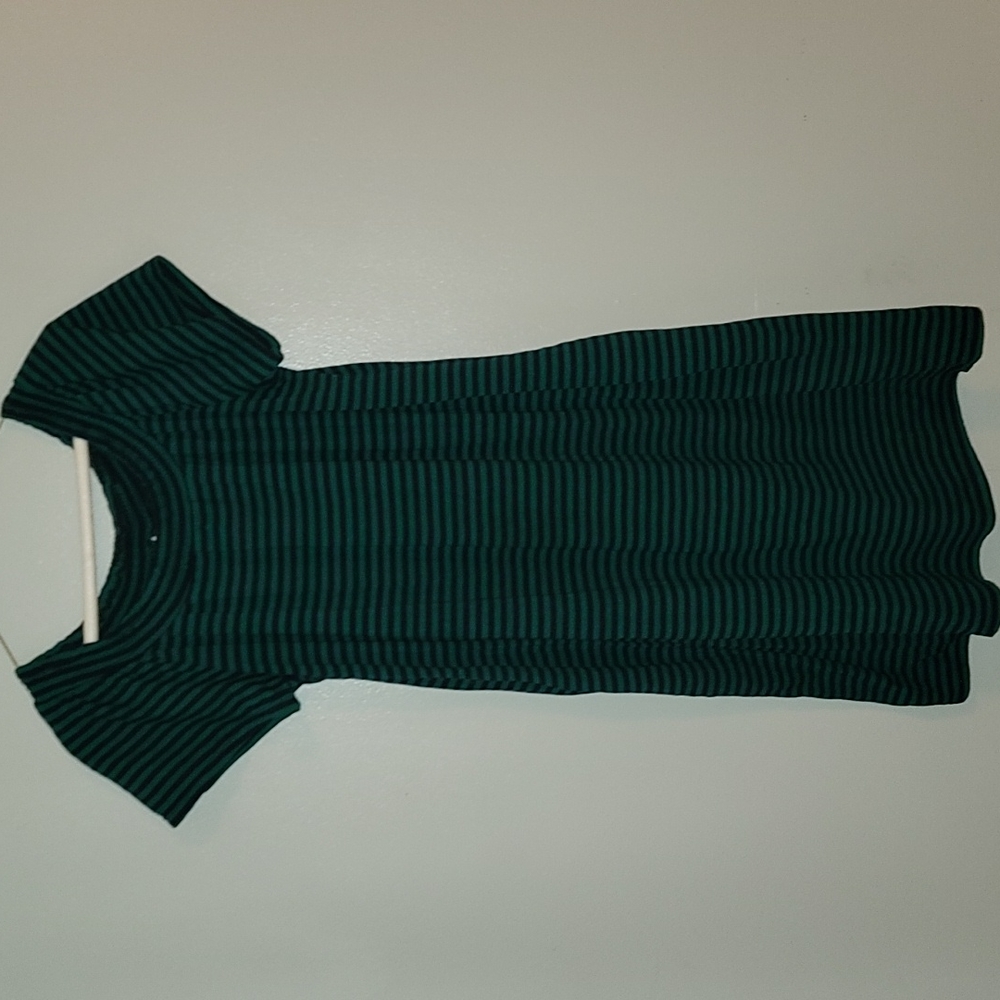 Black and green striped dress with pockets
